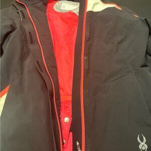 Women’s Black ski Coatwith dark pink inseam